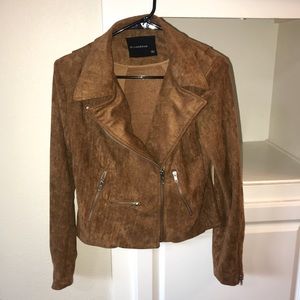 Olivaceous Faux Suede Moto Jacket